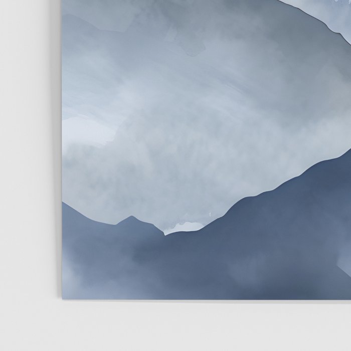 Foggy Mountains Wanderlust Blue Boho Poster Gallery Image 3