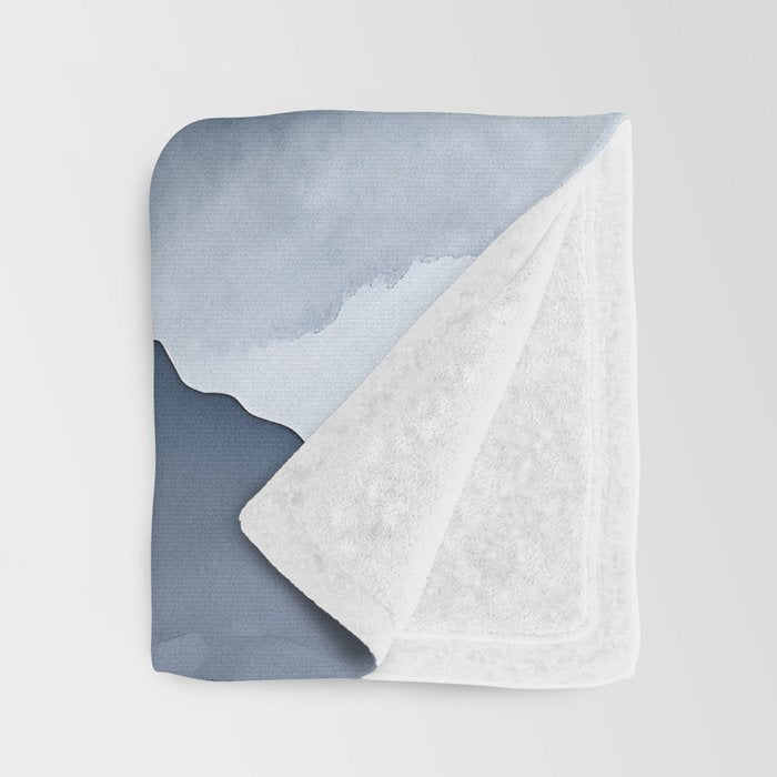 Foggy Mountains Wanderlust Blue Boho Throw Blanket Gallery Image 3