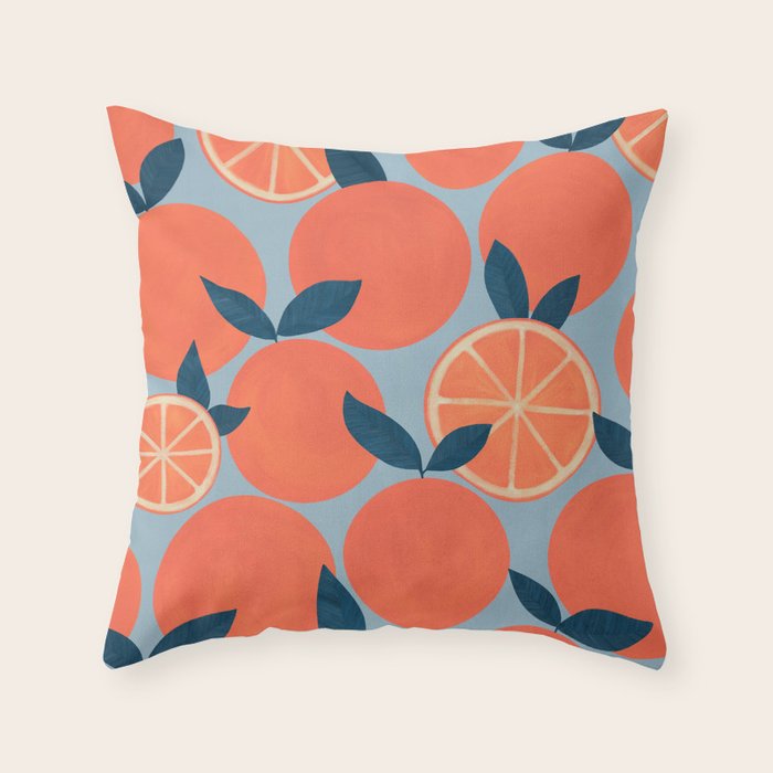 Canned Oranges Throw Pillow Gallery Image 1