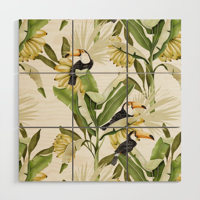 Toucans in Banana Plantation N Wood Wall Art Gallery Image 1