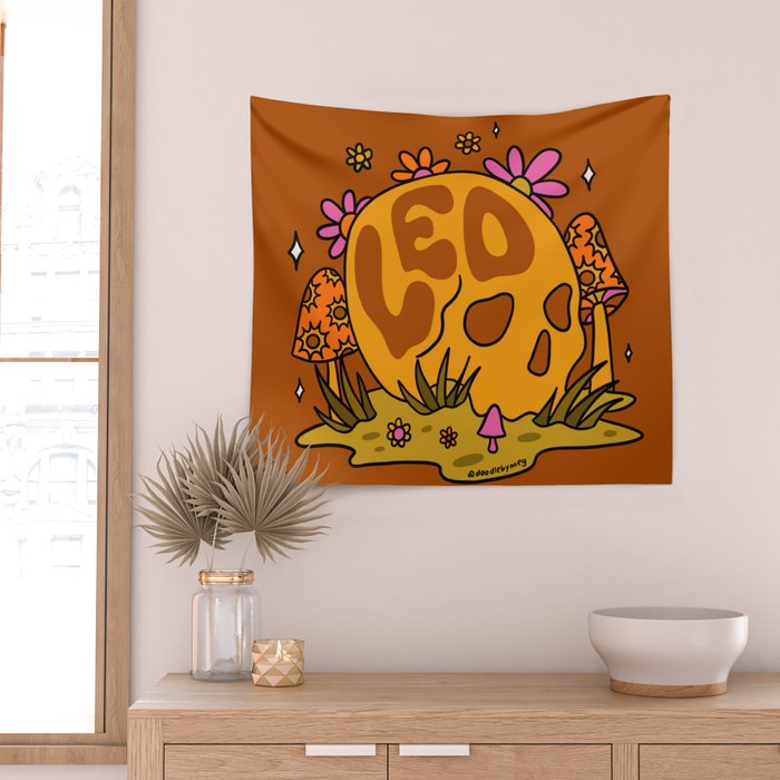 Leo Skull Wall Tapestry Gallery Image 2