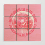 Happiness Is The True Measure of Success in Pink Wood Wall Art Gallery Image 1