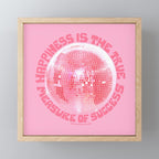 Happiness Is The True Measure of Success in Pink Mini Art Print Gallery Image 1