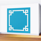 Bright Sky Blue and White Greek Key Border Wall Mural Gallery Image 2
