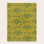 Southwest Azteca - Geometric Pattern in Mid Century Mod Mustard and Olive Green Notebook Gallery Image 4