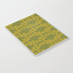Southwest Azteca - Geometric Pattern in Mid Century Mod Mustard and Olive Green Notebook Gallery Image 3