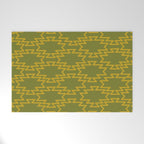 Southwest Azteca - Geometric Pattern in Mid Century Mod Mustard and Olive Green Welcome Mat Gallery Image 1