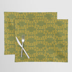 Southwest Azteca - Geometric Pattern in Mid Century Mod Mustard and Olive Green Placemat Gallery Image 1