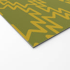 Southwest Azteca - Geometric Pattern in Mid Century Mod Mustard and Olive Green Welcome Mat Gallery Image 2