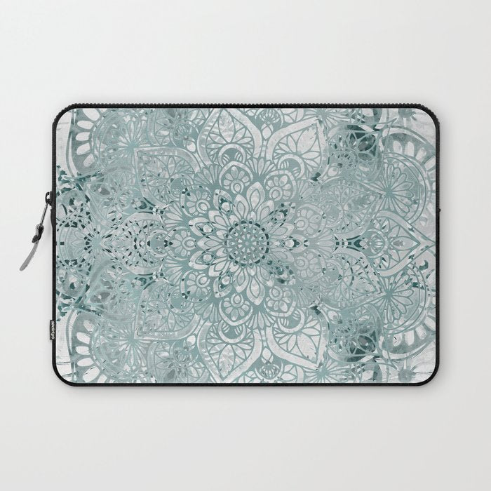 Yoga, Mandala, Prints Green, Wall Art Boho Laptop Sleeve Gallery Image 1