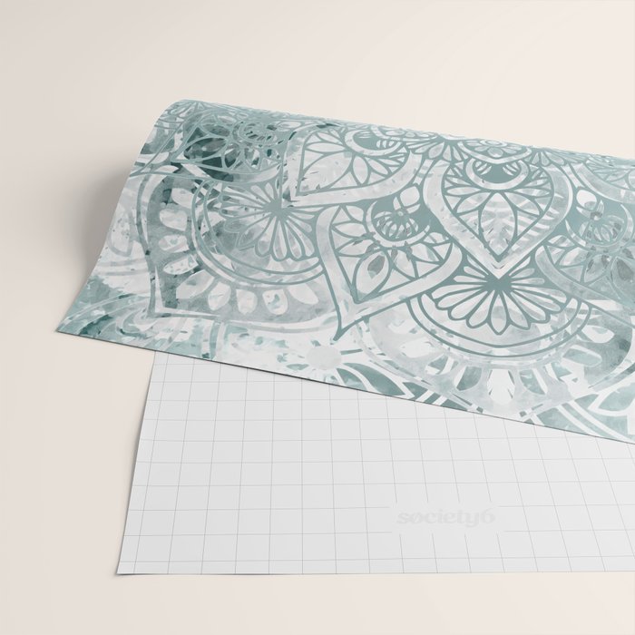 Yoga, Mandala, Prints Green, Wall Art Boho Wrapping Paper Gallery Image 2