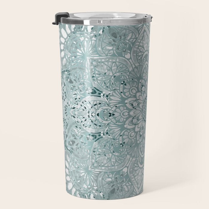 Yoga, Mandala, Prints Green, Wall Art Boho Travel Mug Gallery Image 3