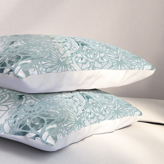 Yoga, Mandala, Prints Green, Wall Art Boho Pillow Sham Gallery Image 3