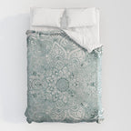 Yoga, Mandala, Prints Green, Wall Art Boho Duvet Cover Gallery Image 6