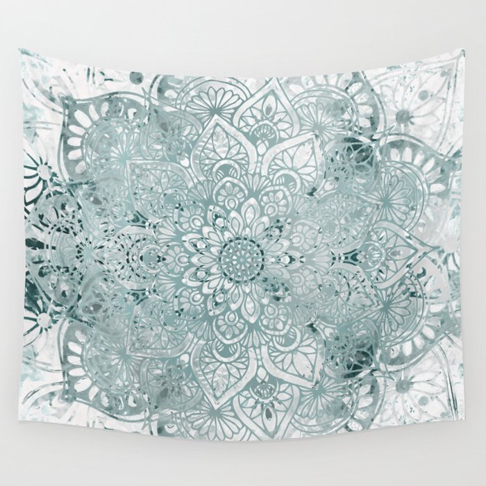 Yoga, Mandala, Prints Green, Wall Art Boho Wall Tapestry Gallery Image 1