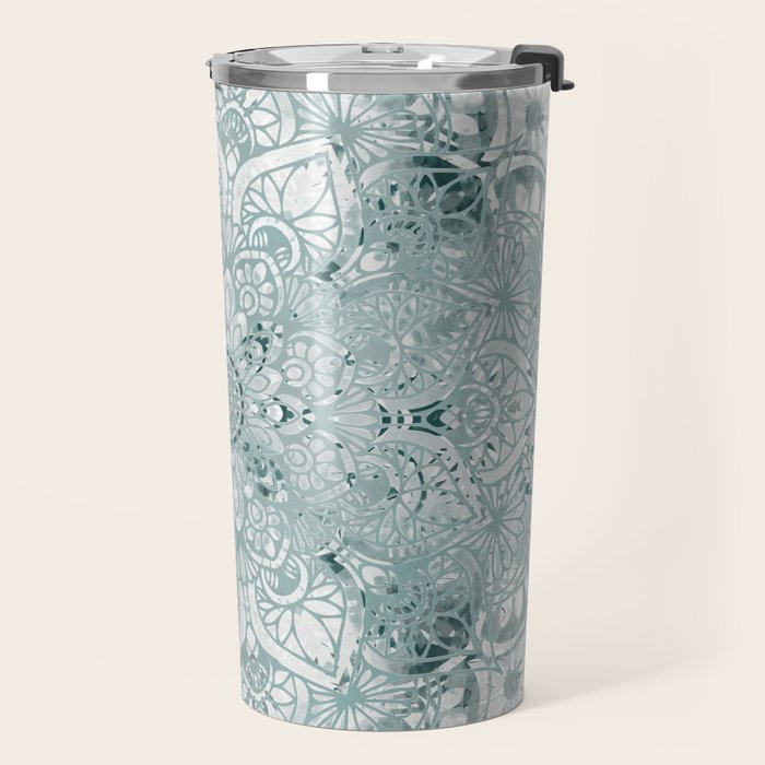 Yoga, Mandala, Prints Green, Wall Art Boho Travel Mug Gallery Image 2
