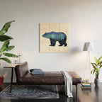 Forest Bear Silhouette Watercolor Galaxy Wood Wall Art Gallery Image 2