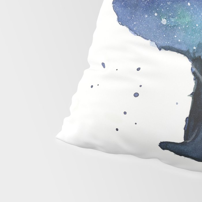 Forest Bear Silhouette Watercolor Galaxy Pillow Sham Gallery Image 4