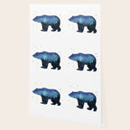Forest Bear Silhouette Watercolor Galaxy Wallpaper Gallery Image 2
