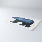 Forest Bear Silhouette Watercolor Galaxy Rug Gallery Image 3