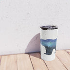 Forest Bear Silhouette Watercolor Galaxy Travel Mug Gallery Image 4