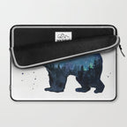 Forest Bear Silhouette Watercolor Galaxy Laptop Sleeve Gallery Image 2