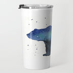 Forest Bear Silhouette Watercolor Galaxy Travel Mug Gallery Image 3