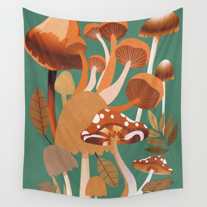 Mushrooms 4 Wall Tapestry Gallery Image 1