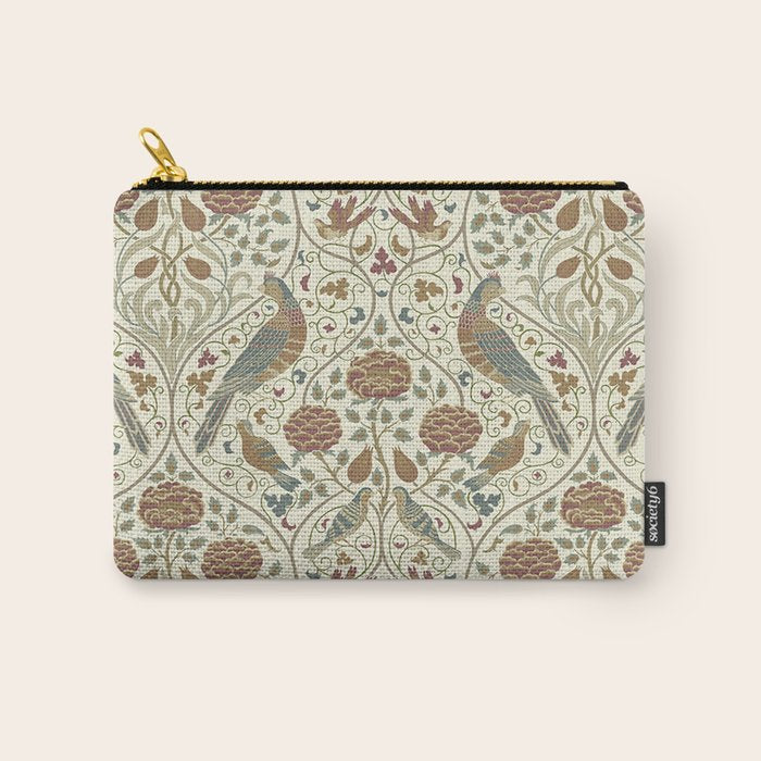 William Morris Seasons By May Birds Linen Carry All Pouch Gallery Image 1