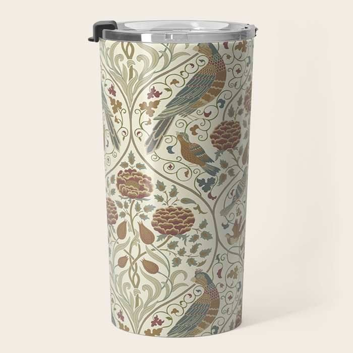 William Morris Seasons By May Birds Linen Travel Mug Gallery Image 3