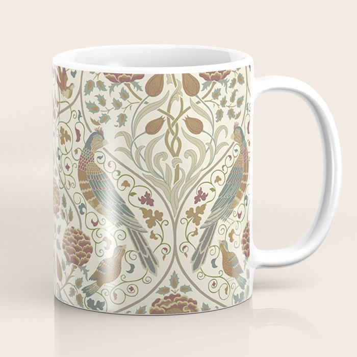 William Morris Seasons By May Birds Linen Coffee Mug Gallery Image 1