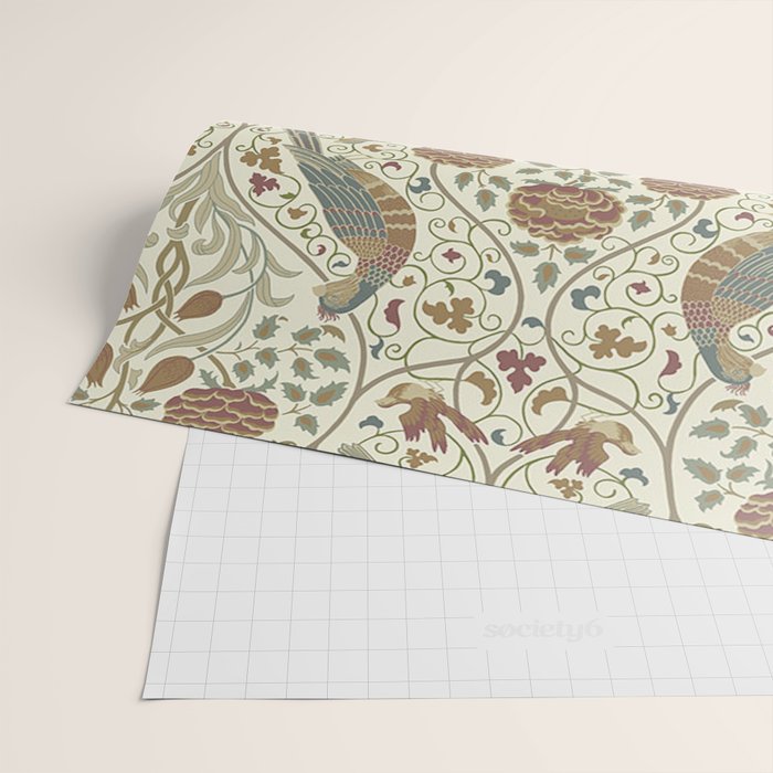 William Morris Seasons By May Birds Linen Wrapping Paper Gallery Image 2