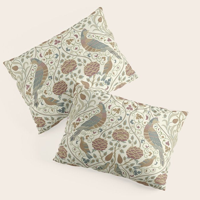 William Morris Seasons By May Birds Linen Pillow Sham Gallery Image 3