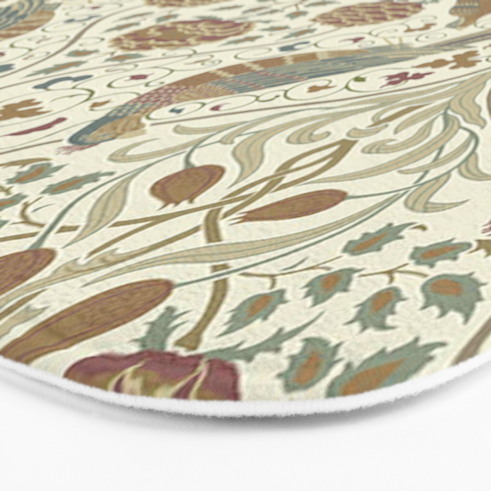William Morris Seasons By May Birds Linen Bath Mat Gallery Image 3