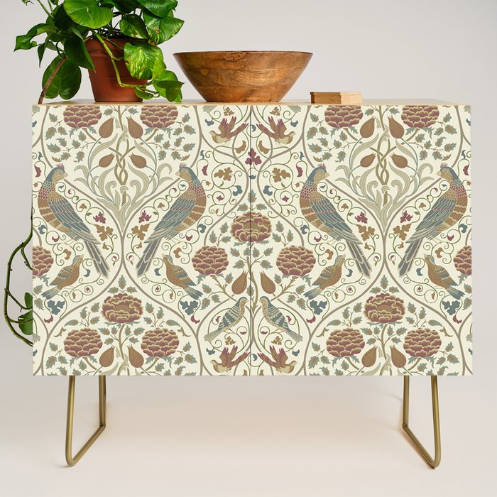 William Morris Seasons By May Birds Linen Credenza Gallery Image 1