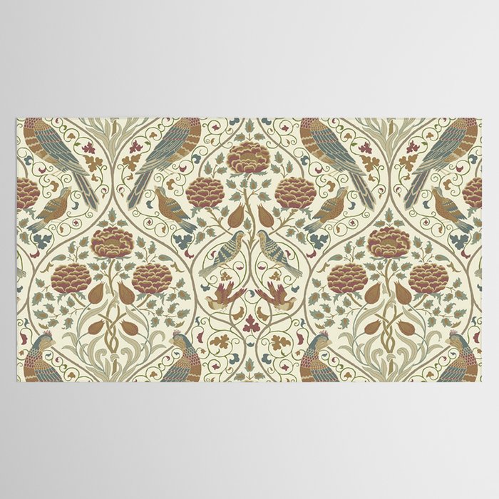 William Morris Seasons By May Birds Linen Tablecloth Gallery Image 2