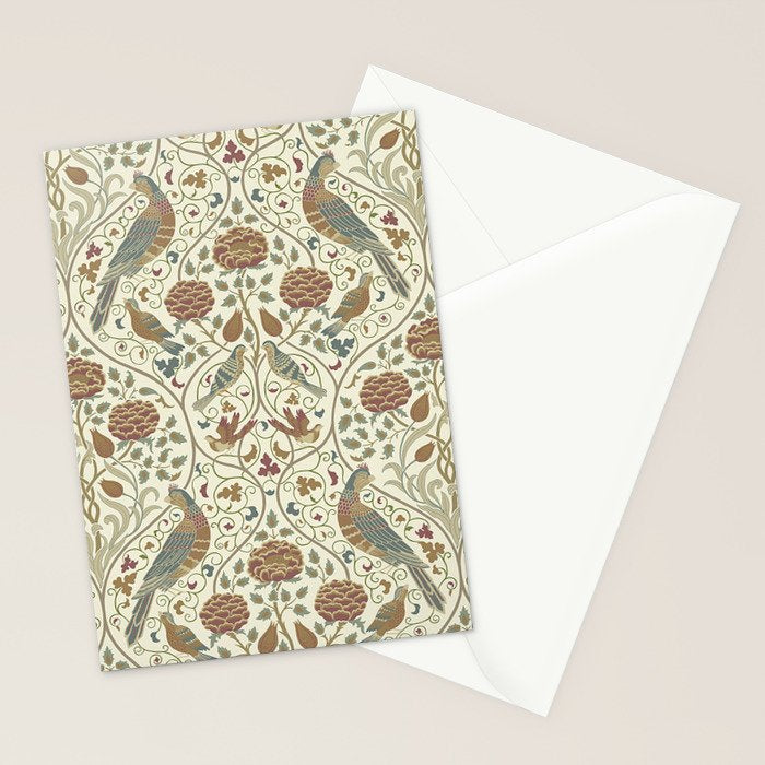 William Morris Seasons By May Birds Linen Stationery Card Gallery Image 2