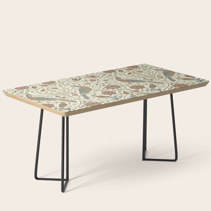 William Morris Seasons By May Birds Linen Coffee Table Gallery Image 1