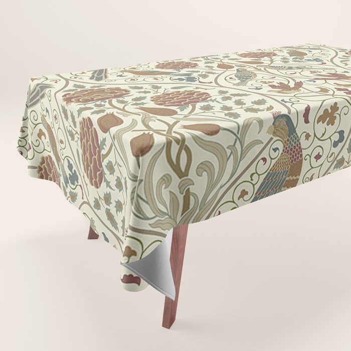 William Morris Seasons By May Birds Linen Tablecloth Gallery Image 1