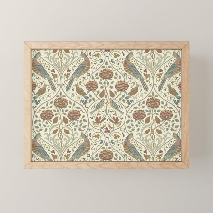 William Morris Seasons By May Birds Linen Mini Art Print Gallery Image 1