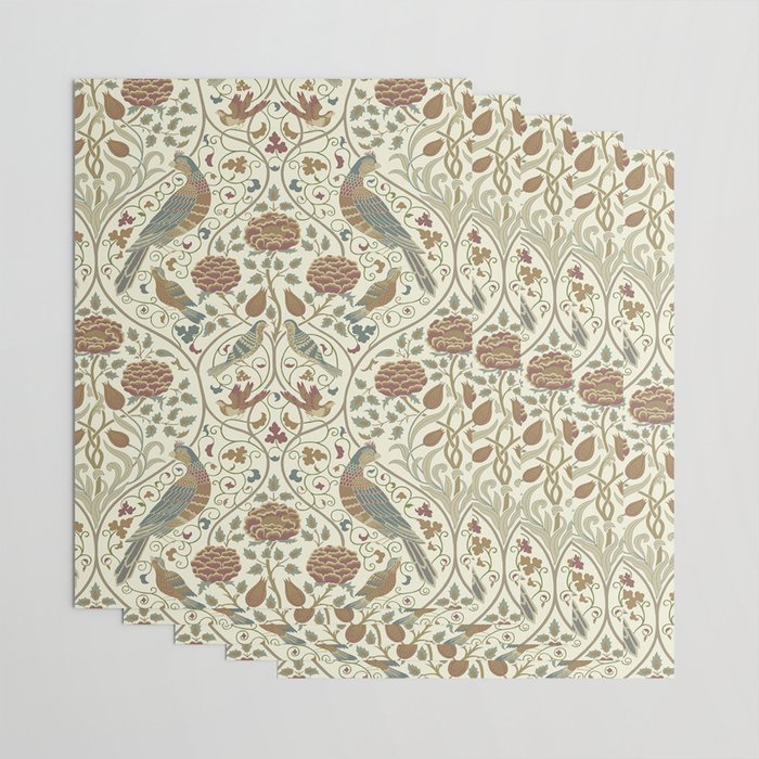 William Morris Seasons By May Birds Linen Wrapping Paper Gallery Image 3