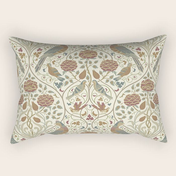 William Morris Seasons By May Birds Linen Rectangular Pillow Gallery Image 2