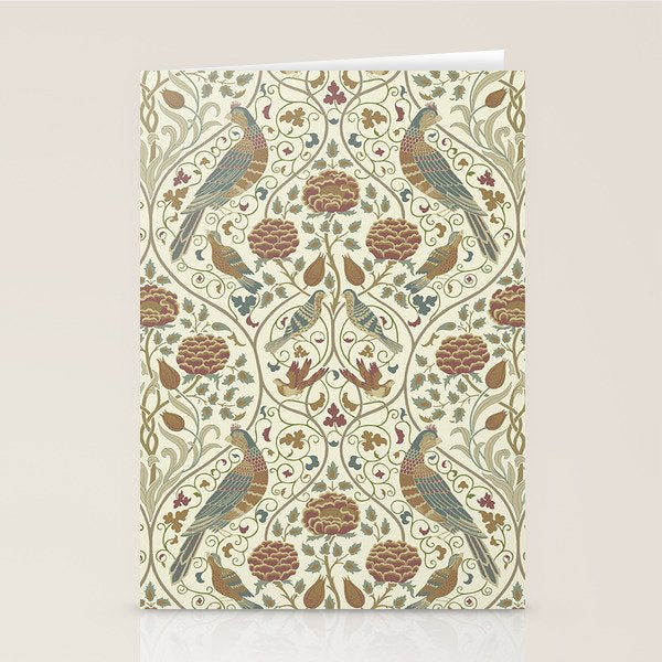 William Morris Seasons By May Birds Linen Stationery Card Gallery Image 2