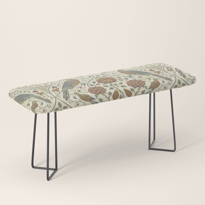 William Morris Seasons By May Birds Linen Bench Gallery Image 1