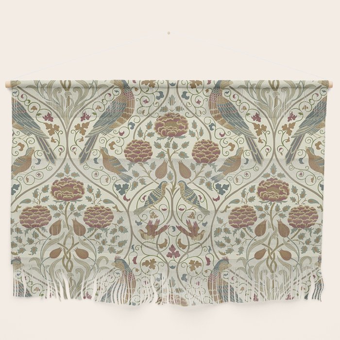 William Morris Seasons By May Birds Linen Wall Hanging Gallery Image 1