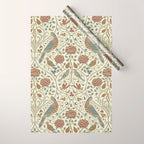 William Morris Seasons By May Birds Linen Wrapping Paper Gallery Image 1