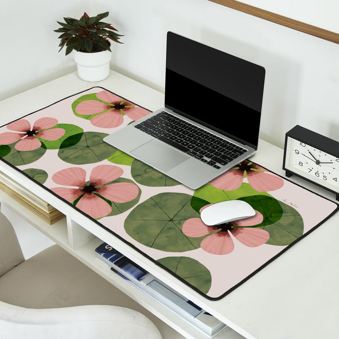 Green water lilies Desk Mat Gallery Image 2