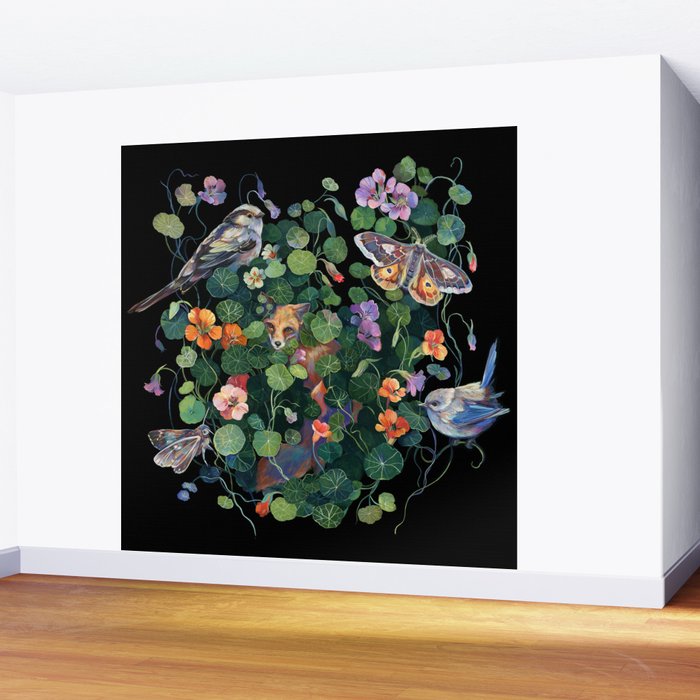 Nasturtium Fox Garden Wall Mural Gallery Image 2