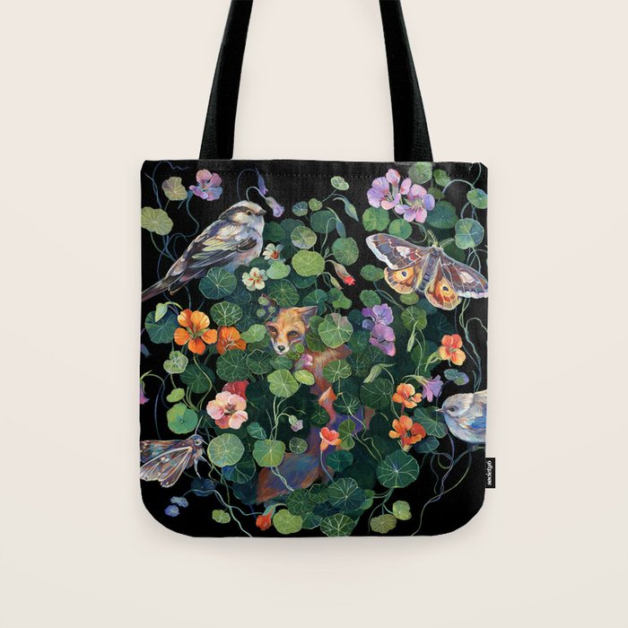 Nasturtium Fox Garden Tote Bag Gallery Image 1