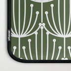 Retro Art, Floral Prints, Dark Green and White Laptop Sleeve Gallery Image 3